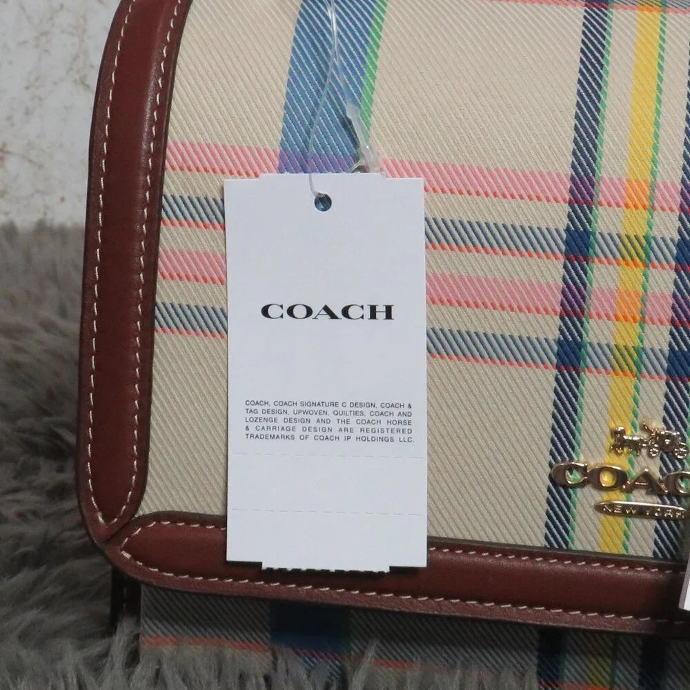 Coach Canvas Plaid Klare Crossbody (Dark Natural) - Picture 6 of 6